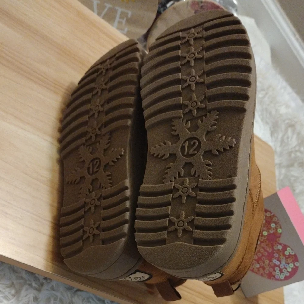 White Mountain Kids Brown Fleece Lined Boots Girl Size 12 🆕